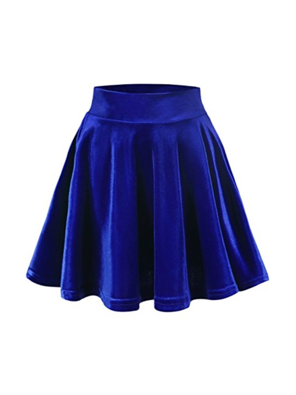 Vintage Velvet Stretchy Mini Flared Skater Skirt - Royal Blue